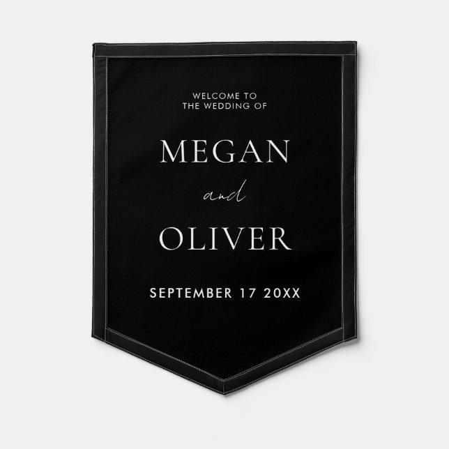 Modern Minimalist Elegant Wedding Sign Pennant (Front)