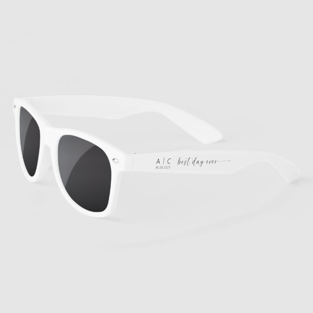 Modern Minimalist Elegant Wedding Sunglasses (Left)