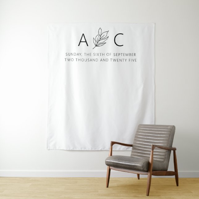 Modern Minimalist Elegant Wedding Tapestry (In Situ)