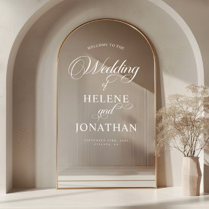 Modern Minimalist Elegant Wedding Welcome Window Cling