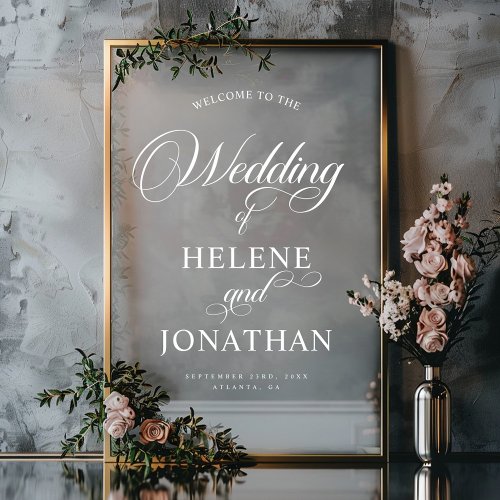 Modern Minimalist Elegant Wedding Welcome Window Cling