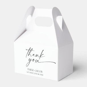 Modern Minimalist Elegant White Black Wedding Favor Boxes