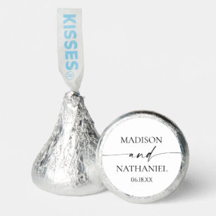 Modern Minimalist Elegant White Black Wedding Hershey®'s Kisses®