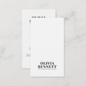 Modern minimalist elegant white interior designer business card (Front/Back)