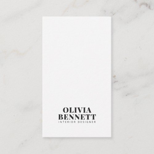 Modern minimalist elegant white interior designer business card