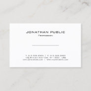 Modern Minimalist Elegant White Plain Professional Business Card at Zazzle