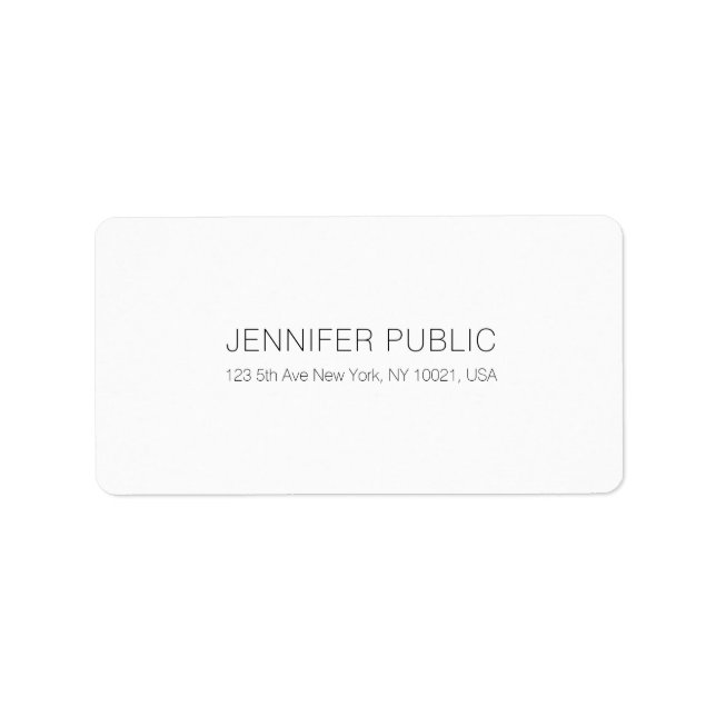 Modern Minimalist Elegant White Professional Plain Label (Front)