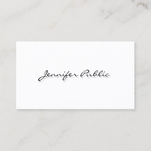 Modern Minimalist Elegant White Simple Template Business Card