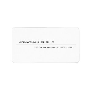 Modern Minimalist Elegant White Trendy Design Label