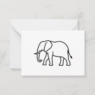 Modern Minimalist Elephant Silhouette Icon Note Card
