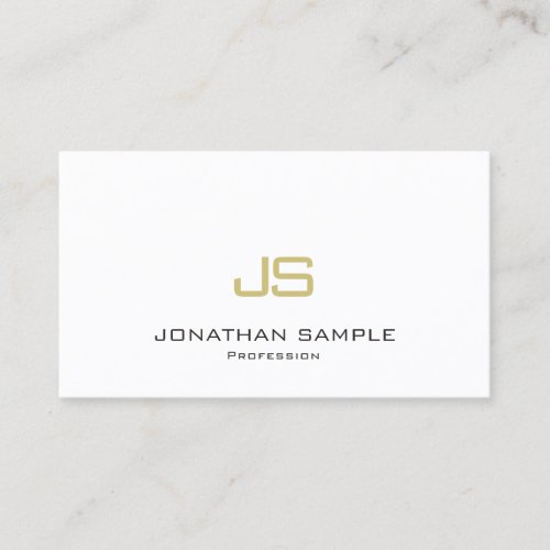 Modern Minimalist Elite Monogrammed Luxury Plain Business Card