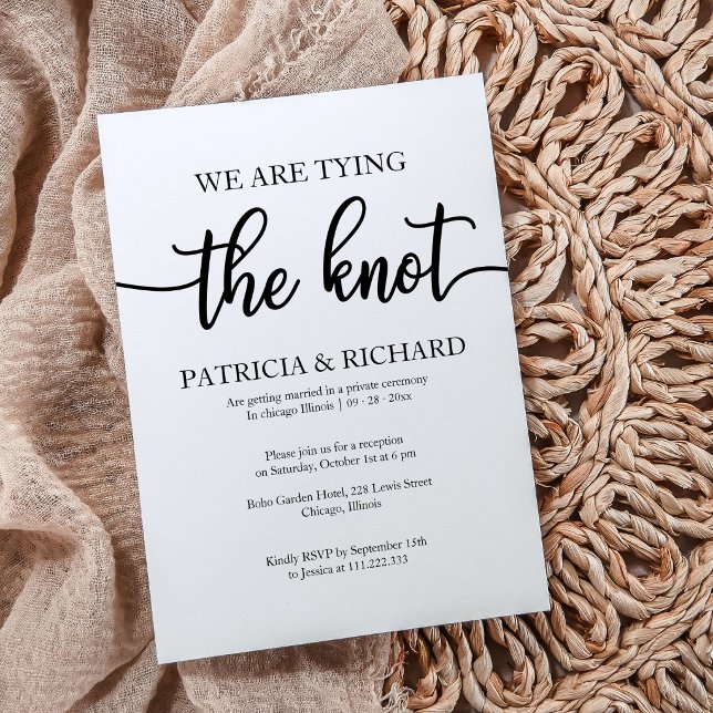 Modern Minimalist Elopement Black And White Invitation (Creator Uploaded)