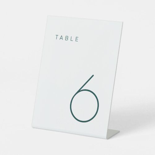 Modern Minimalist Emerald Green Table Number Pedestal Sign