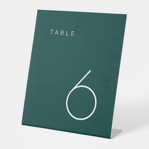 Modern Minimalist Emerald Green Table Number Table Pedestal Sign