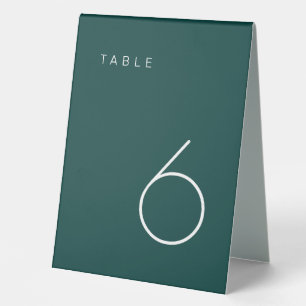 Modern Minimalist Emerald Green Table Number Tent
