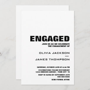 Modern Minimalist Engagement Party Invitation