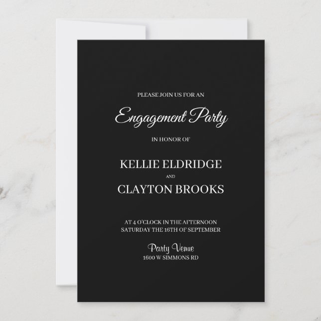 Modern Minimalist Engagement Party Invitation (Front)