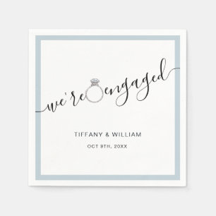 Modern minimalist engagement party napkins