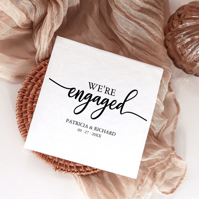 Modern Minimalist Engagement Party Napkins  (Creator Uploaded)