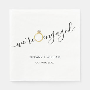 Modern minimalist engagement party napkins