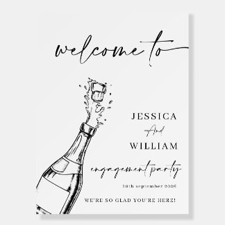 Modern Minimalist Engagement Party Welcome Sign