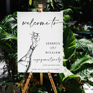 Modern Minimalist Engagement Party Welcome Sign