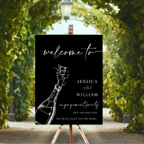 Modern Minimalist Engagement Party Welcome Sign