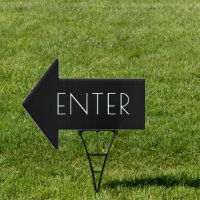 Modern Minimalist Enter Directional Sign