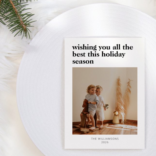 Modern Minimalist Esthetic Trendy Photo Christmas Holiday Card (Creator Uploaded)