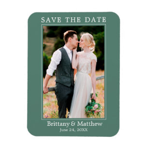 Modern Minimalist Eucalyptus Green Save the Date Magnet