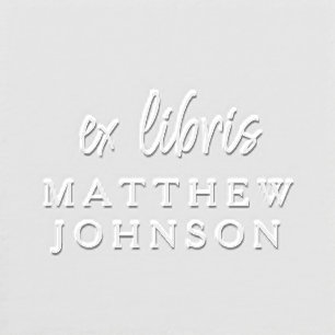 Modern Minimalist Ex Libris Custom Name Library Embosser