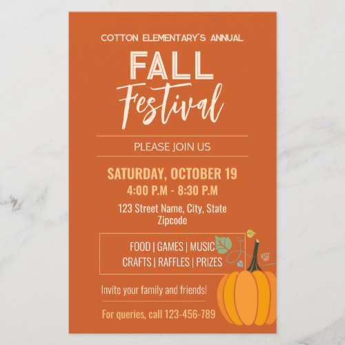 Modern Minimalist Fall Festival Flyer Paper