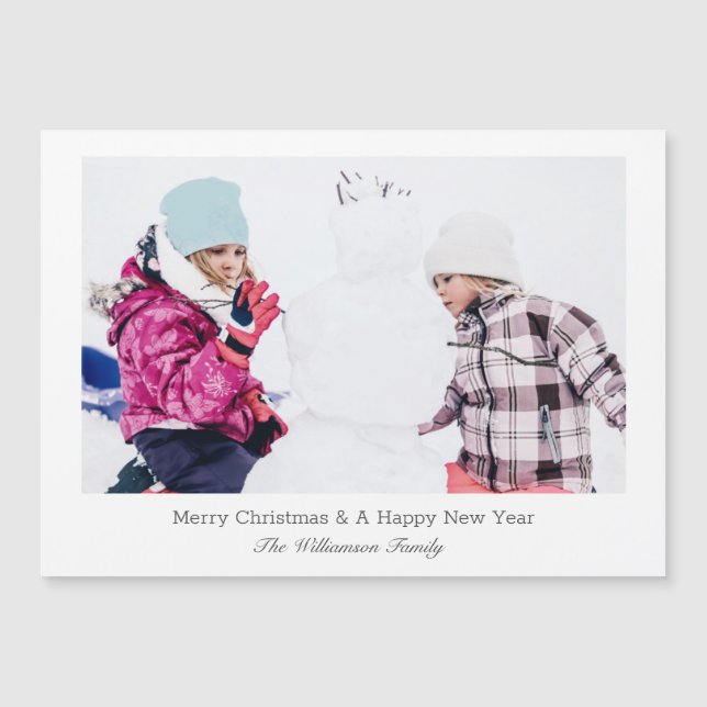 Modern Minimalist Family Christmas Photo Holiday (Front)