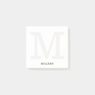 Modern Minimalist Family Name Monogram Initial Post-it Notes