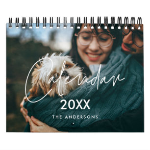 Modern minimalist family photo 2027 calendar