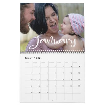 Modern Minimalist Family Photo Calendar | Zazzle