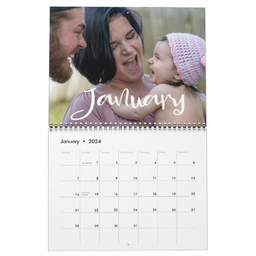 Modern Minimalist Family Photo Calendar | Zazzle