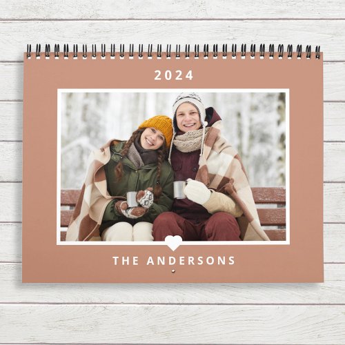 Modern Minimalist Family Photo Calendar