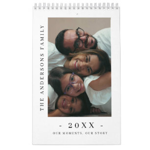 Modern Minimalist Family Photo Calendar