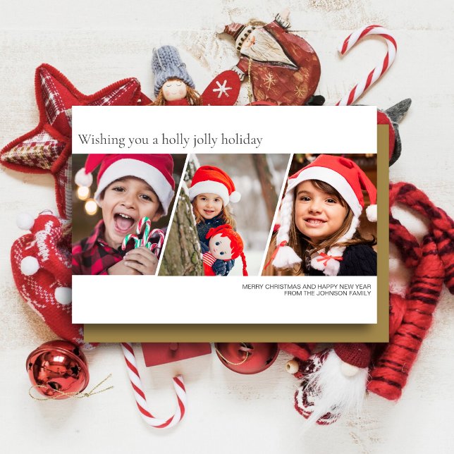 Modern Minimalist Family Photo Holiday Card (Creator Uploaded)