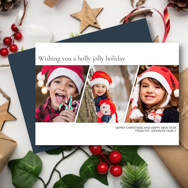 Modern Minimalist Family Photo Holiday Card (Creator Uploaded)