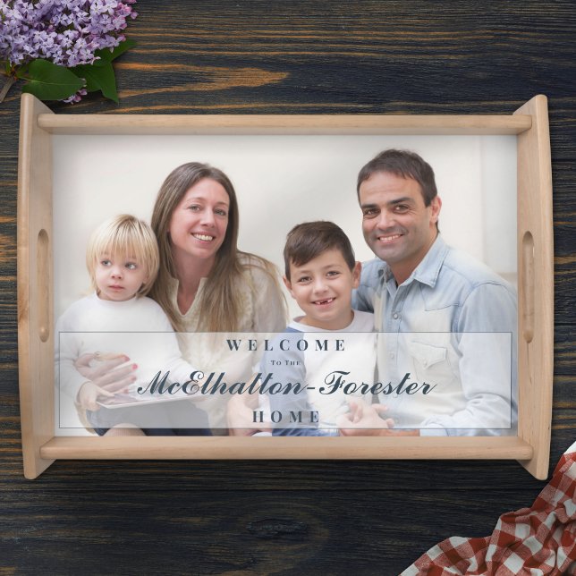 Modern Minimalist Family Photo Serving Tray (Creator Uploaded)