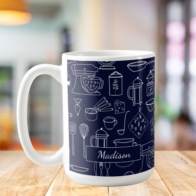 Modern Minimalist Farmhouse Kitchen Utensils Coffee Mug (In situ)