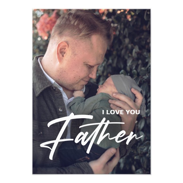 Modern minimalist father day photo greeting card (Front)