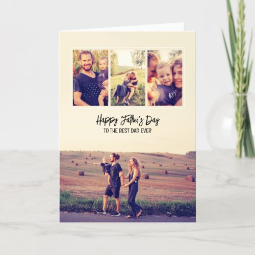 Modern Minimalist Fathers Day Dad Custom Photo Holiday Card