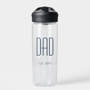 Modern Minimalist Father's Day New Dad Water Bottle