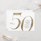 Modern minimalist faux gold glitter 50th birthday