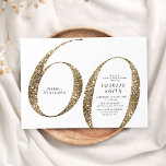 Modern minimalist faux gold glitter 60th birthday invitation<br><div class="desc">Modern minimalist 60th birthday party invitation features stylish faux gold glitter number 60 and your party details in classic serif font,   simple and elegant,  great surprise adult milestone birthday invitation.  
the background color can be changed to any color of your choice.</div>