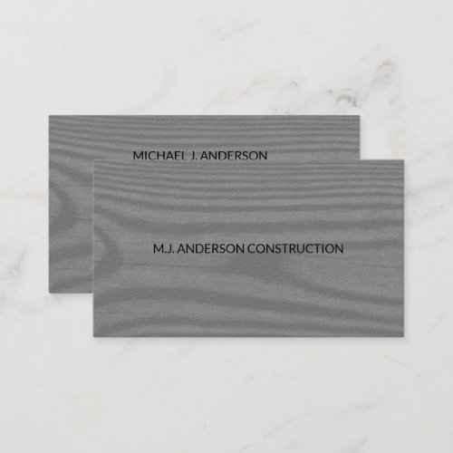 Modern Minimalist Faux Rustic Wood Elegant Gray Business Card