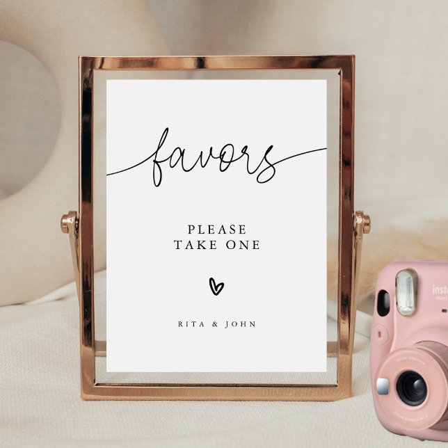 Modern Minimalist Favor Wedding Table Sign (Creator Uploaded)